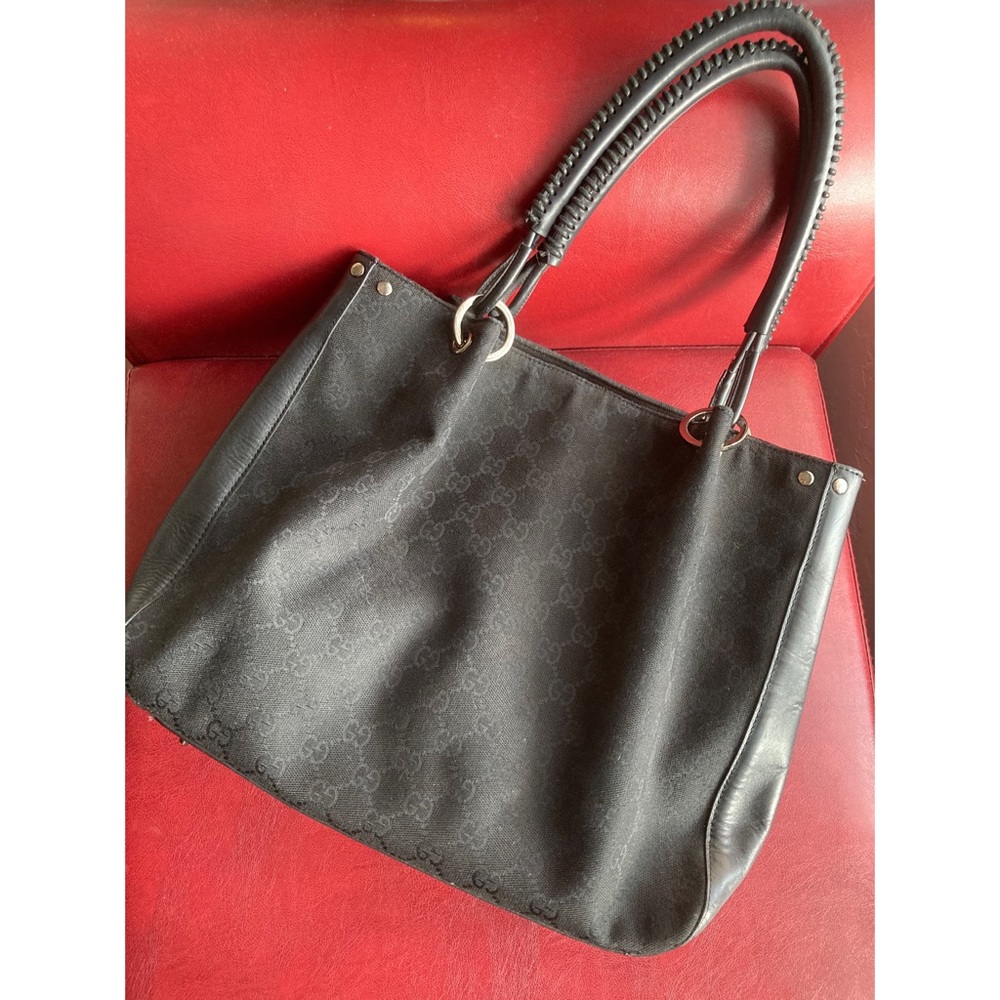 Black Canvas GG Gucci bag